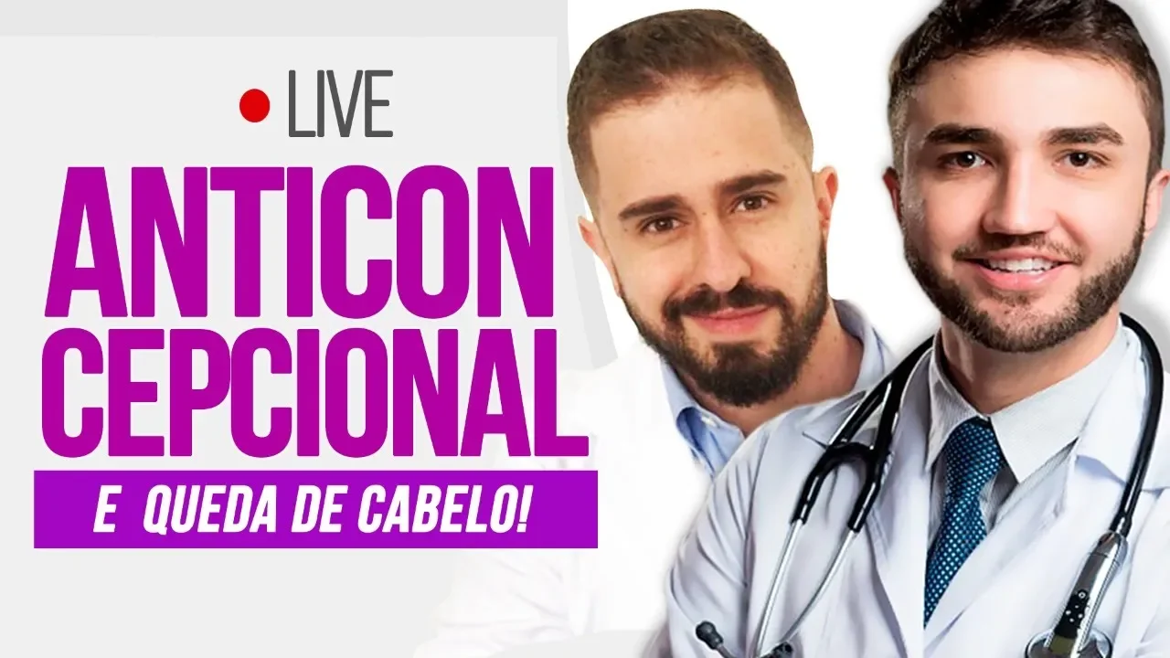 Imagem video aula doutor lucas fustinoni cabelo de mulher anticoncepcionais e queda de cabelo live com dr bruno jacob dr lucas fustinoni.webp