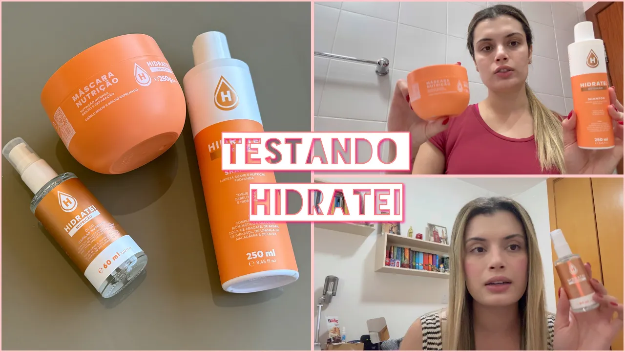 Imagem video aula paula rabelo cabelo loiro testando linha de nutricao hidratei paula rabelo.webp