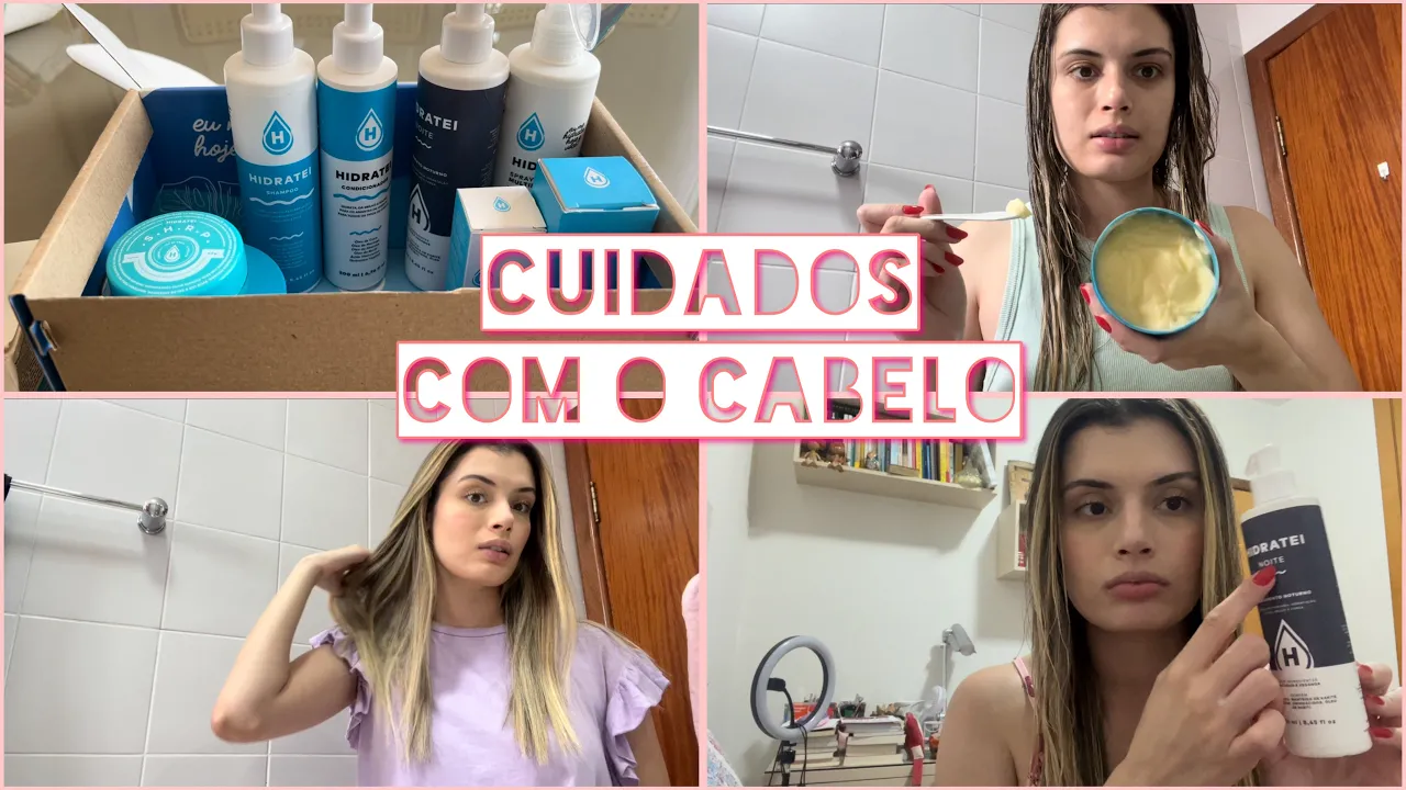 Imagem video aula paula rabelo cabelo loiro testando produtos da hidratei paula rabelo.webp